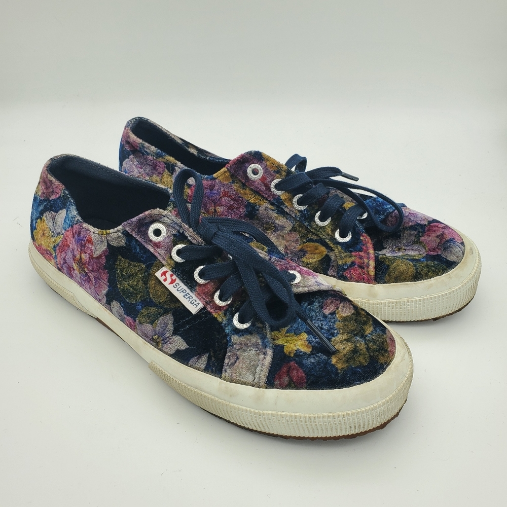 Superga Velvet Floral Sneakers